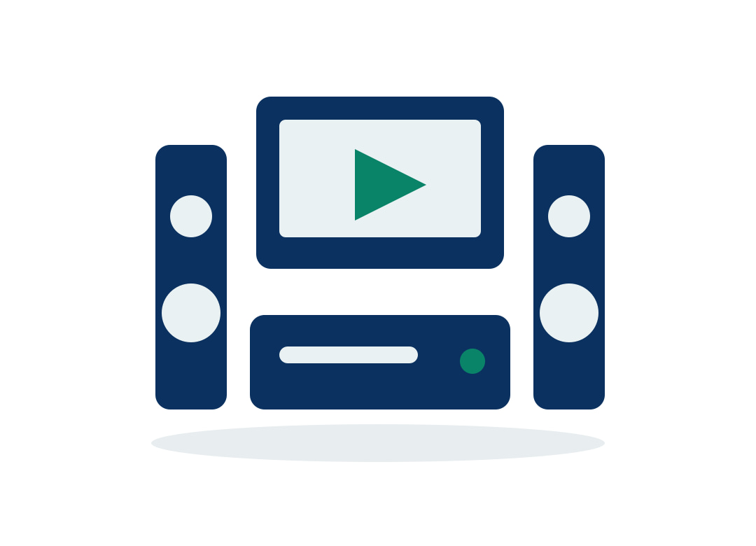 Blu-ray player and home theater icon