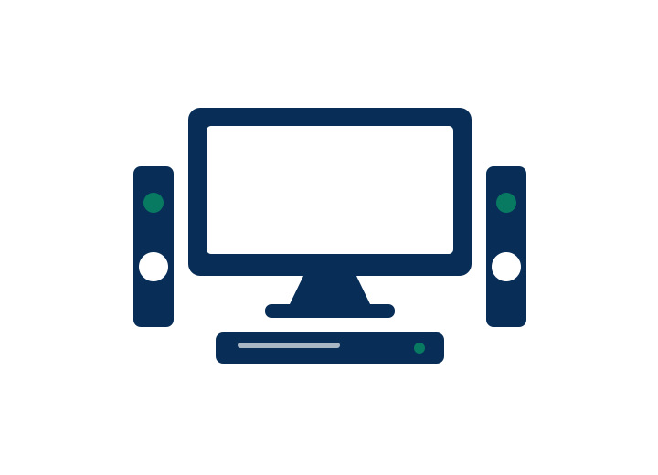 Blu-ray player and home theater icon