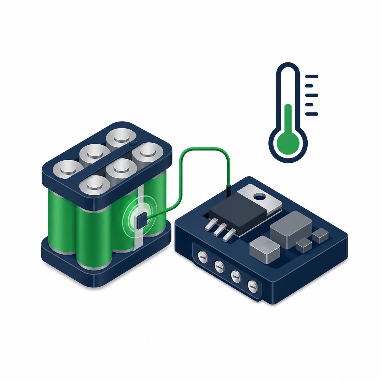 Battery and power electronics temperature monitoring