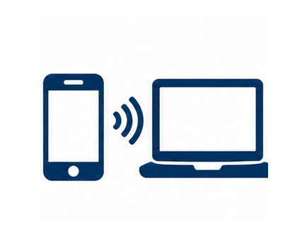Consumer electronics icon showing a smartphone and laptop
